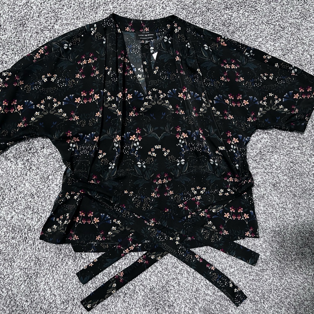 Lucky Brand Black Floral Blouse